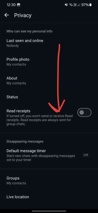 image to find Read receipts