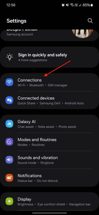 image to go to Connections.
