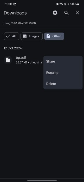 image to Tap on any file to open and find downloads on Android