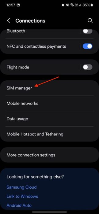 image to tap on SIM Manager