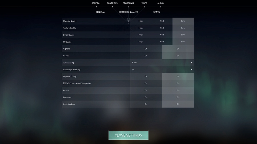 Valorant graphics settings
