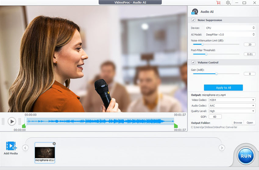 AI Enhance Audio and Reduce Noise in Video