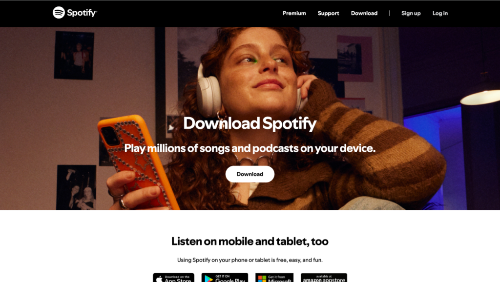 image to click on the Download button to install Spotify on MacBook